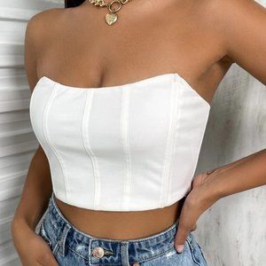 Shein Solid Crop Tube Top